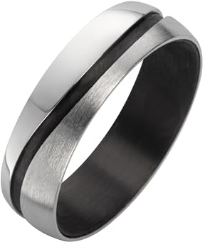 Blue Moon Diamonds 925 Silberringe und Carbonring Herrenring Antragsring Ehering Hochzeitsring Verlobungsring Trauring Partnerring, Sterlingsilber