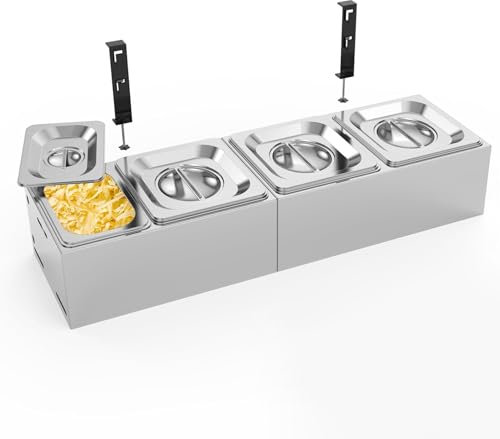 Denmay Lot de 3 grands récipients à pizza en acier inoxydable avec couvercle, pour barbecue et cuisine, accessoires à pizza