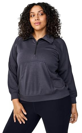 Zizzi Active by Damen Große Größen Sweatshirt High Neck Größe Gr L Asphalt