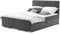 Mebligo Boxspringbett 160x200 mit Bettkasten und Kopfteil, Doppelbett mit Bonell-Matratze und Topper, Polsterbett, Boxspringbett Graphit - ELMA Serie