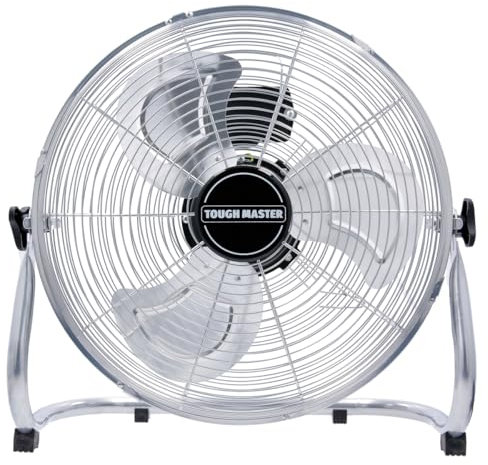 TOUGH MASTER Drum Fan Industrial Floor Fan High Velocity 3 Speed Air Cooling Heavy-Duty with Adjustable Head Tilt for Home, Commercial, Office, Warehouse, Workshop (16 Inch)