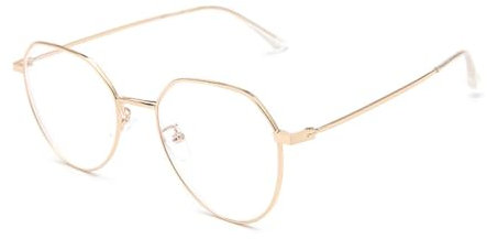 Lairesen Mode Metall Myopie Brille Herren und Damen Retro Kurzsichtigkeit Fernbrille (Gold, -3.0)