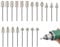 20Pcs Diamond Grinding Burr Bit Set for Dremel Rotary Tool with 1/8 Inch 3mm Shank Drill Accessories Multi-shape Head for Stone Glass Ceramics Carving Grinding Polishing Engraving