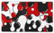 Red Black White Mouse Pad XL Large Cool Geometric Japanese Extended Desk Mat 60X35 cm Non-Slip Rubber Base Stitched Edge Large XL Mousepad for Desk Gaming Laptop Desktop,24x14 Inch