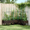 Tino Tech Jardinière avec treillis - 160 x 120 x 142,5 cm - En polypropylène - Pour balcon, parterre de culture, potager - Jardinière de jardin - Marron