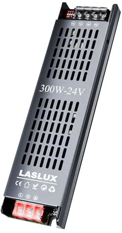 Alimentatore 24v 12.5A 300W, Dimmer Trasformatore Universale AC 220V a DC 24v, Professionale per Strisce LED e Luce a Bassa Tensione, Lampade (24v, 300, Watt)