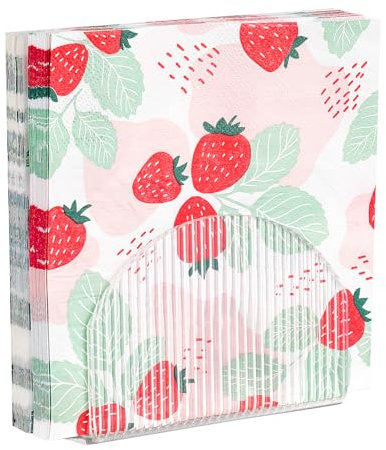 Serviettenhalter aus Acryl U-förmiger Serviettenständer Moderner Serviettenregal Papierserviettenhalter für Küche, Restaurant, Bar, Picknicktische (Transparent, Streifenmuster)