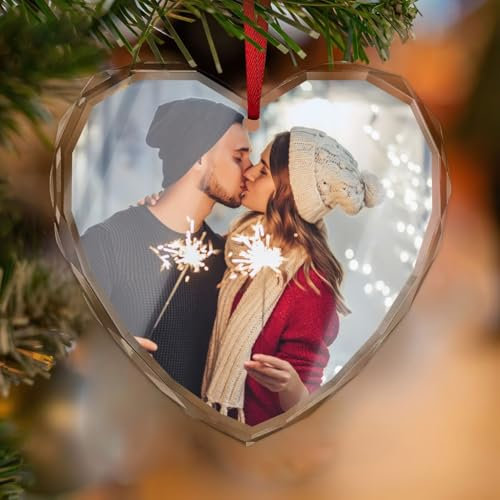 Bola de Navidad personalizada para árbol de Navidad 2024 – Bolas de Navidad personalizadas para Navidad, colgante de cristal de amor, decoraciones de Navidad para árboles de Navidad, guirnaldas,