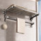 Toallero sin taladros: toallero de baño, Estante de Ducha montado en la Pared, toallero Plegable, toallero de Pared, Bandeja de Aluminio Espacial, toallero con Ventosa