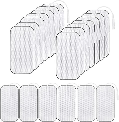 PZJFH Tens Elektroden Pads, 20 StüCk Elektroden Pads 4x8 cm, Wiederverwendbare Klebeelektroden Für TENS Geräte, Elektroden Tens Gerät Sehr Gute Haft- LeitfäHigkeit, 2mm Steckanschluss