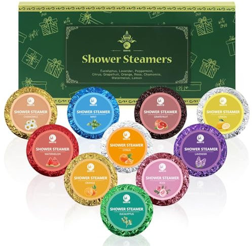 Shower Steamers, 10 Pack Shower Bombs Aromatherapy with Natural Essential Oils, Personal Care and Relaxation Birthday Gifts for Women and Men, Gifts Set