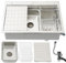 HZKSINNK 80x50cm Fregadero Cocina 1 Seno, Grande Acero Inoxidable 50cm de ancho Fregadero sobre Encimera, Cuadrado Fregaderos Un Seno con 3 agujeros, Sifón, Dispensador de Jabón y Juego de Desagüe