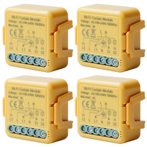 Tuya WiFi - Interruttore per tapparelle, 2 pezzi, 2,4 GHz, controllo Alexa Smart tapparella, controllo app per tapparelle, funzionamento con Alexa/Google Home