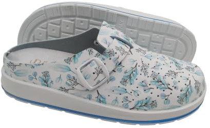 Primo Calzature Zuecos para mujer de casa y de trabajo, zapatillas sanitarias cerradas y cómodas, zapatillas relajantes con suela extraíble
