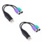 2 Pack PS2 to USB Adapter, PS/2 Keyboard to USB Converter, 7.44 Inch Cable with Built-in IC Chip, Compatible with PS2 Mouse & Keyboard, Plug and Play USB Adapter for PC, Laptop, KVM Switch (black)