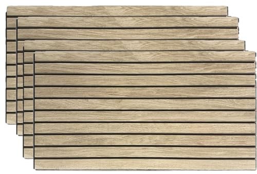 Deconil EPS Wandpaneel Lamellenoptik – 50x100 cm – Modern, Leicht, Wärme- & Schalldämmend, DIY Montage – Innen Wandverkleidung für Wohnzimmer, Schlafzimmer & Büro (LMB-2, 4 Stück)
