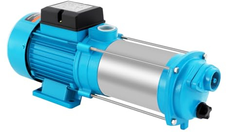 MEELRYD Gartenpumpe, 1300W, Fördervolumen: 4500 l/h, max. Förderhöhe: 98 m, Brunnenpumpe, Gartenpumpe Selbstansaugend für Süßwasser Hauswasserwerk Wasserpumpe Bewässerungspumpe Regenwasserpumpe