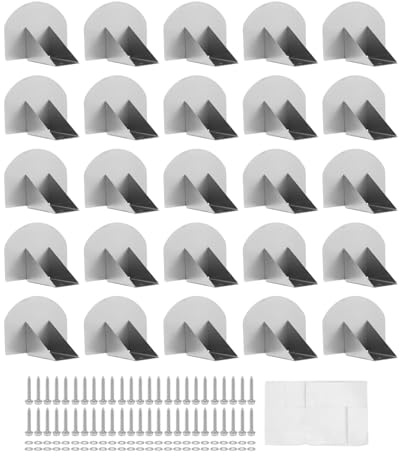 Luocute 25 Pack Snow Guards for Metal Roofs, 304 Stainless Steel Snow Stops with Adhesive Gaskets and Screws