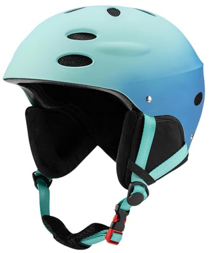 F Fityle Schlagfeste Schnee Skihelm Kopfbedeckung, Bequemer Und Tragbarer Skateboard, Skateboard, Snowboard, Ski Zubehör, Blau