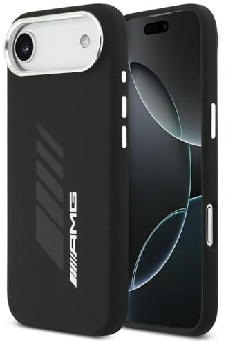 CG MOBILE AMG Silikon-Übergröße Rhomben kompatibel mit MagSafe Hülle für iPhone 17 Air (Schwarz)