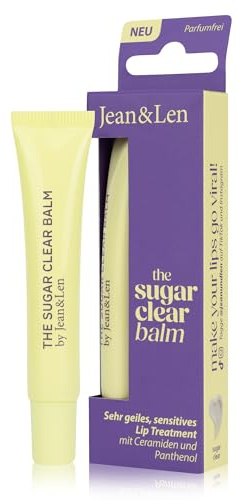 Jean & Len Lip Treatment Sugar Clear, vegan, 10 ml | Sensitive Lippenpflege mit farblosem Gloss-Finish, pflegt mit Ceramiden & Panthenol, stärkt die Hautbarriere