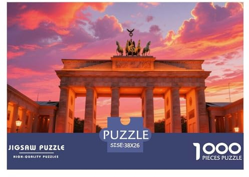 Brandenburger Tor 1000 Teile Anspruchsvolles Puzzle Gebäude, Teile Passen Perfekt Zusammen, Premium Quality, Stressabbau-Spielzeug 38x26cm/1000pcs