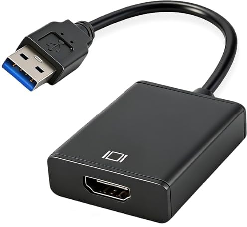 USB auf HDMI Adapter 1080p Multi Bildschirm Video Konverter Converter | USB 3.0 2.0 auf HDM1,für PC Windows 11 10 8 7 Mac OS Projektor HDTV HD Video Audio,Multi Monitor Konverter,Plug und Play