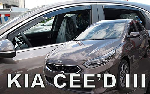 J&J AUTOMOTIVE | Windabweiser Passend Für Cee'D Fließheck ab 2018, Heko Regenabweiser, Getönt, Set 4-Teilig, Vorne, Hinten, Aerodynamisch