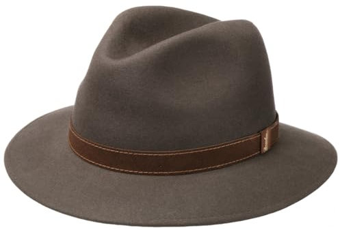 Borsalino Forest Pack Away Hut Classic Haarfilzhut Filzhut Damen/Herren - Made in Italy elegant rollbar Acot mit Lederband Frühling-Sommer Herbst-Winter - 60 cm braun