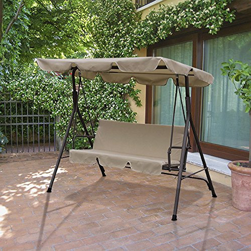 Papillon Amantea Hollywoodschaukel, 3-Sitzer, aus grünlackiertem Stahl