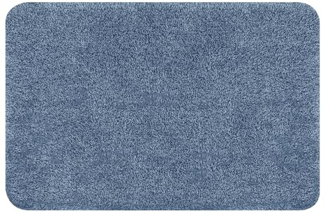 Spirella – Badematte – Weiche und Bequeme Acryl-Badezimmermatte – Ideal fürs Badezimmer – rutschfest und saugfähig – Maße: 55 x 65 cm – Blau