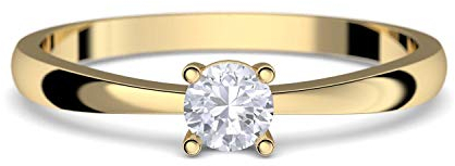 Verlobungsringe Gold 333 *** GRATIS LUXUSETUI *** Goldring 333er Gold Ring echt von AMOONIC mit Zirkonia Stein Goldring Gelbgold wie Verlobungsring Diamant Ring Gold Solitär FF385GG333ZIFA50