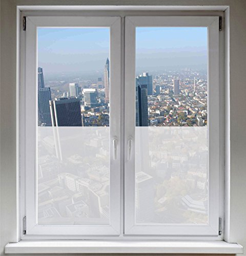 INDIGOS UG Sichtschutzfolie Viereck zum kompletten Abkleben - Fensterfolie Sonnenschutz Glasdekorfolie satiniert Blickdicht - 500-2000 mm - Dekoration Sonnenschutz Folie - selbstklebend - matt