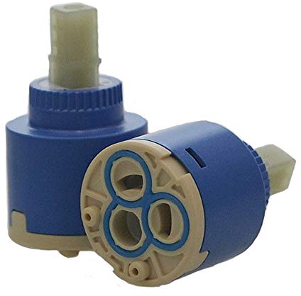 Ownace Cartucho de repuesto interior de plástico con disco de cerámica de 35 mm para grifo monomando de baño, lavabo, ducha, 2 unidades, plástico, 35 mm