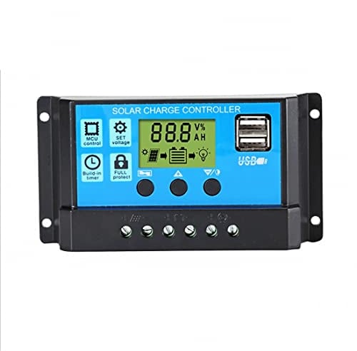 JZK 20A 12V / 24V Intelligente regolatore di Carica Pannello Solare con Display e Porta USB, regolatore di Tensione e amperaggio per Pannello Solare Lampada Batteria e LED Illuminazione