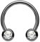 beyoutifulthings Hufeisen-Ring 2 ZIRKONIA Universal-Piercing Brust Nippel Nase Septum Ohr Helix Cartilage Edelstahl Schwarz Clear 1,2mm 10mm