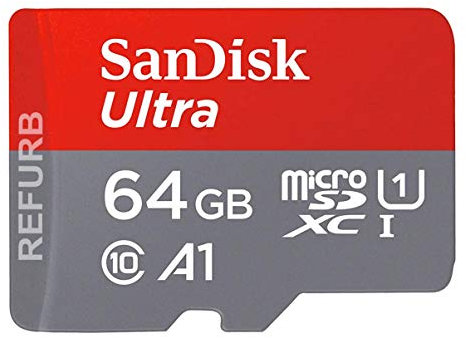 SanDisk Ultra 64GB Imaging microSDXC Memory Card + SD Adapter up to 100 MB/s, Class 10, U1, A1 (Renewed)