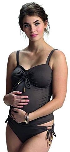 Petit Amour Umstands-Tankini ️ Schwangerschafts-Bikini Cameron Bademode Set Oberteil Unterteil, Burned Umber Cup F bis G, Gr.- L ️/Herstellergröße-L ++