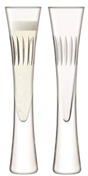 LSA International Moya Cut Champagne Flute 170ml Clear/Cut | Set of 2 | Mouthblown & Handmade Glass | MV33