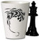 Froster Tasse d'échecs, mug avec anse pion d’échecs, Roi, 350 ml, pour les joueurs d’échecs, en coffret cadeau