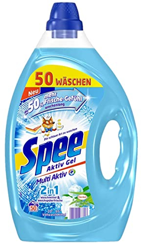 Spee Aktiv Gel Frischer Morgen 3+1 (50 Waschladungen), Flüssigwaschmittel für strahlend reine und frische Wäsche, Waschmittel mit Weichspüler-Frisch