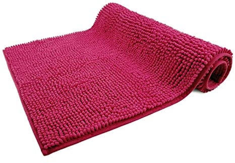 WohnDirect Badematte 70 x 120 cm | Pink | rutschfest & Waschbar, Badezimmerteppich zum Set kombinierbar, Badvorleger, WC Garnitur, Badteppich, Oeko-TEX Zertifiziert