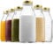 Bormioli Rocco Quattro Stagioni Glas-Milchflasche, 1 Liter, mit luftdichtem Deckel, ideal für Kombucha Brauflasche, Bier, selbstgemachte Saft, Smoothies, Getränke, langlebige Konstruktion, 6 Stück