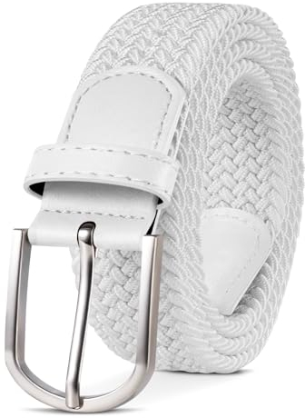 TANGCHAO Stoffgürtel Stretchgürtel Elastik Flechtgürtel Geflochtener und Elastischer Dehnbarer Gürtel für Damen und Herren Breite 3.3cm BAI-100cm