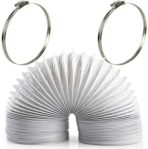 TronicXL 100 mm 3m Abluftschlauch 100mm Set mit Schlauchschelle PVC flexibel für Trockner Klimaanlage Dunstabzug Dunstabzugshaube Klimagerät Schlauchschellen Abluft Schlauch Wäschetrockner
