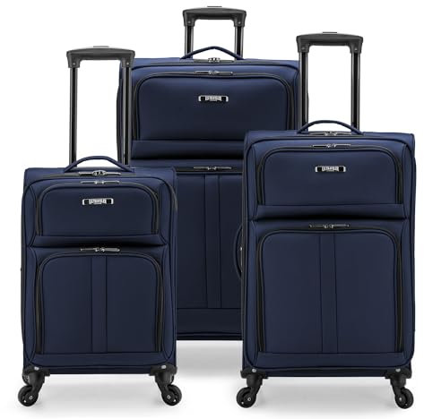 U.S. Traveler Anzio Softside Erweiterbarer Spinner Gepäck, Navy, Carry-on 22-Inch, Anzio Softside Erweiterbarer Spinner Gepäck