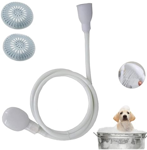 2M Portable Sink Hose Faucet Sprayer with 2Pcs Floor Drain, Shampoo Sprayer Handheld Shower Head Spray Hose for Bathing, Pets, Washing Hair, Rinsing Vegetables