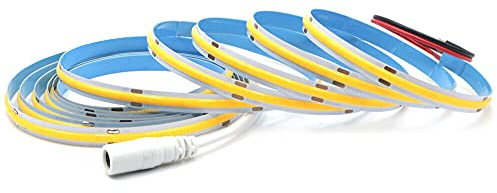Arotelicht 2m Bande LED COB Blanc Chaud 3000K 12V bande lumière LED COB Ruban led sans adaptateur Dimmable Haute Densité Lumière 320LEDs/m IP20 pour Chambre Cuisine Maison Décoration Intérieure