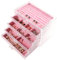 Frebeauty Extra große Acryl-Schmuckschatulle für Frauen, 5 Schichten, transparenter Schmuck-Organizer, Samt-Ohrring-Box mit 5 Schubladen, Ringen, Vitrine, Halskettenhalter(Rosa)
