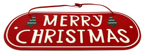 Cartel Colgante de Navidad “Merry Christmas Cartel Colgante de Puerta 30 * 24cm Letrero de Puerta de Navidad para la Decoración de la Pared de la Puerta del Hogar de Navidad